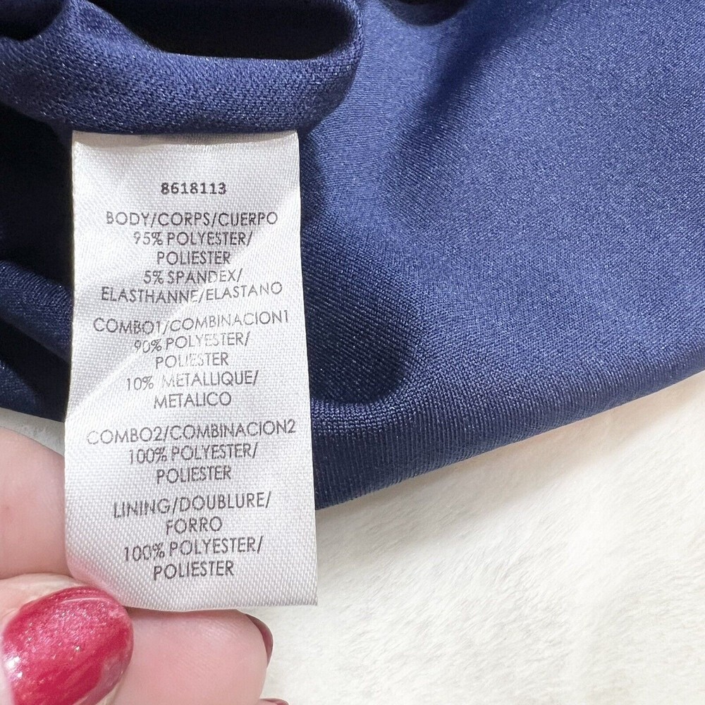 JS Collection Kennedy Draped Mermaid Maxi Dress Gown Navy NWT Sequins Sz 6 - Picture 16 of 16